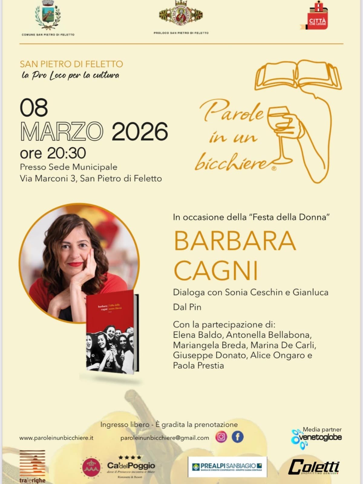 Parole in un Bicchiere - In occasione della Festa della Donna - Locandina Evento